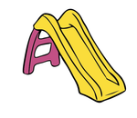 Горка детская 70 см, желтый/розовый