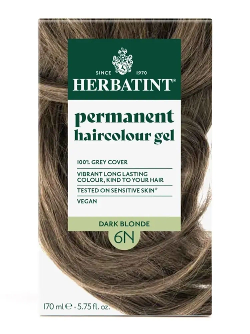 6N ТЕМНЫЙ БЛОНДИН - гель-краска для волос HERBATINT, 170 мл / из Европы /