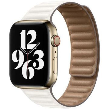 Apple Leather Link for Apple Watch 42|44|45|49mm M/L Chalk (Бежевый) MJKT3ZM/A