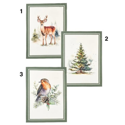 Набор из 6 кухонных тряпочек для уборки "Зеленый Новый год" 17,2x19,4см Целлюлоза