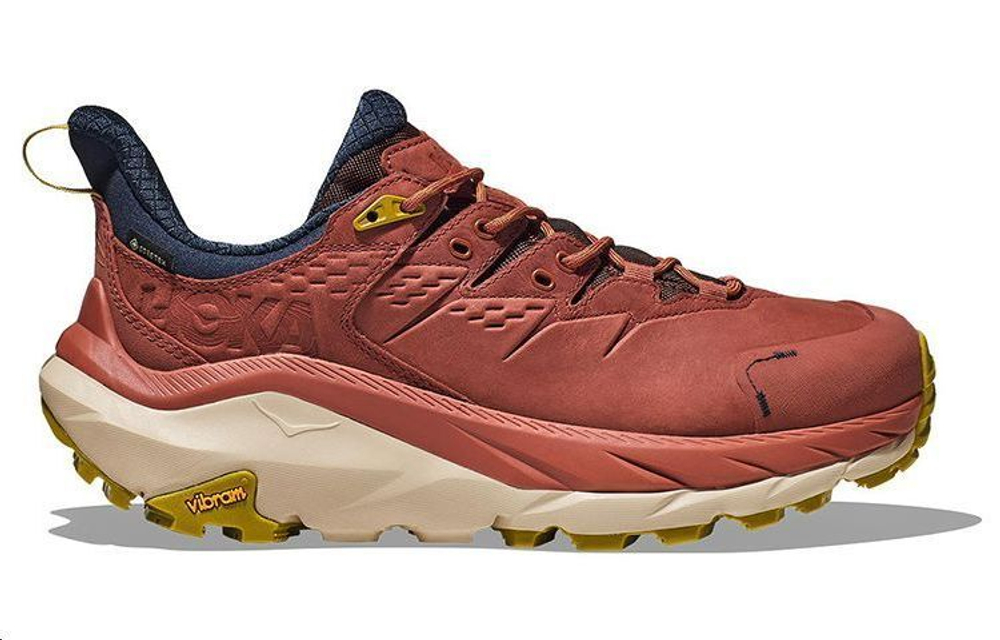 HOKA ONE ONE Kaha 2 shock absorption non-slip low-cut outdoor functional shoes men's hot sauce red