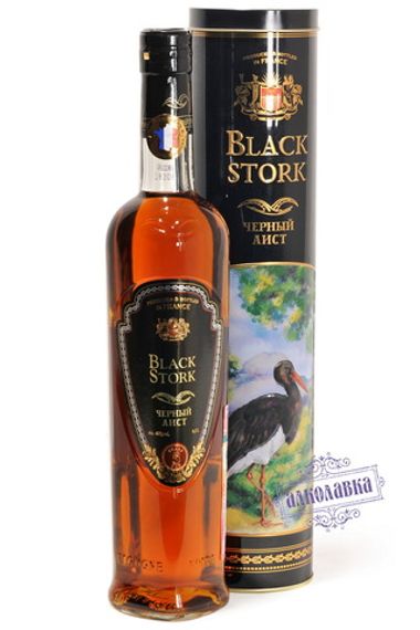 Brandy Black Stork 5 year-old 0,5l in a metal tube