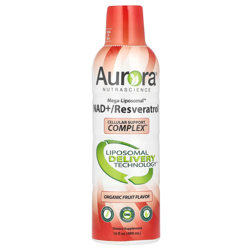Aurora Nutrascience, Мега-липосомальный НАД + / ресвератрол, органические фрукты, 480 мл (16 жидк. унц.)