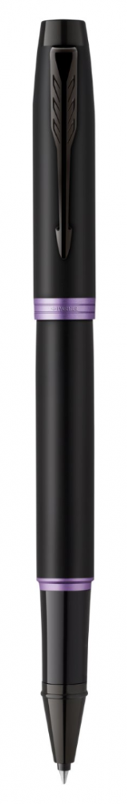Ручка-роллер Parker IM Vibrant Rings Flame Amethyst Purple, стержень:Fblk, в подарочной упаковке.
