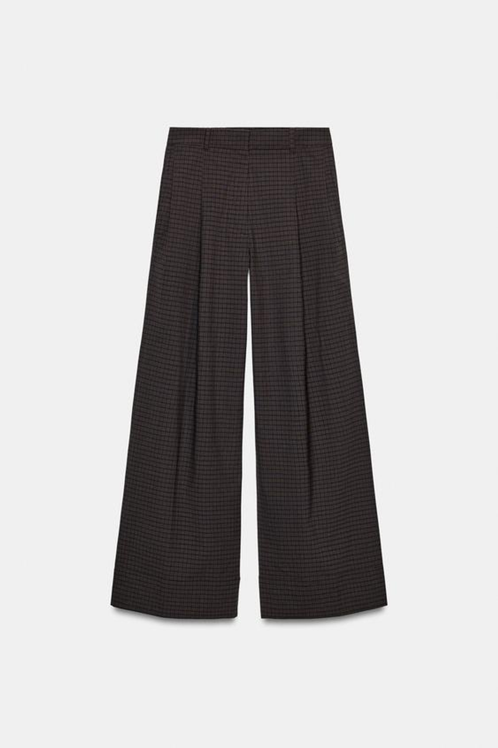 ZARA БРЮКИ В КЛЕТКУ С ЗАЩИПАМИ — ZW COLLECTION, КОРИЧНЕВЫЙ/СИНИЙ