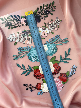 термонаклейка цветы красные