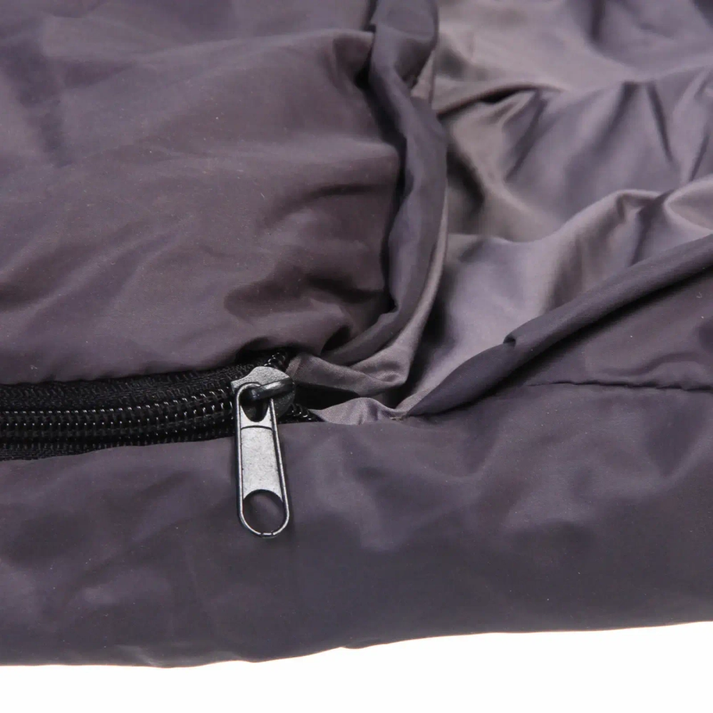 Спальник одеяло с капюшоном 210*70см 1400гр серо-зелёный +0С