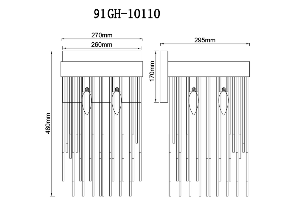 91GH-10110 Бра, латунь  27*29,5*h.48см