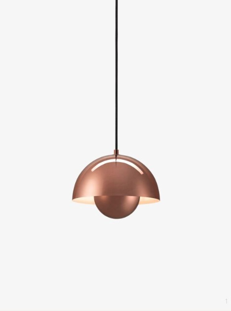 Cветильник  Flowerpot Pendant VP1 &amp;TRADITION подвесной/металл/полированная медь 230х230х160h