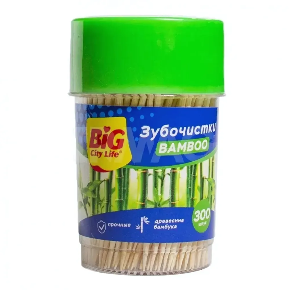 Зубочистки BIG CITY бамбук 300 шт.