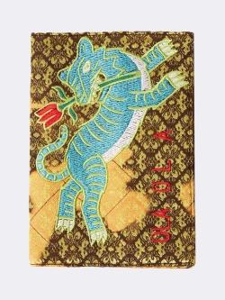 Обложка на паспорт "Голубой тигр с цветком" OLA OLA