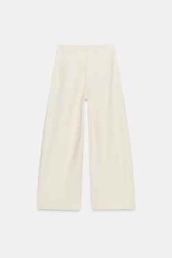 ZARA БРЮКИ ОВЕРСАЙЗ — ZW COLLECTION, ЭКРЮ