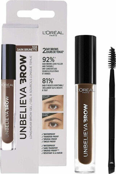 Тушь и гель для бровей L’Oreal Paris Tusz do brwi Paris Unbelieva Brow 108 Dark Brunette 3.4ml