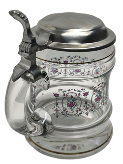 Кружка пивная (стекло с оловянной крышкой), Германия