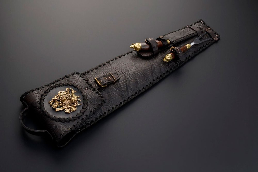 Набор шампуров "Охотник №5" в чехле из натуральной кожи