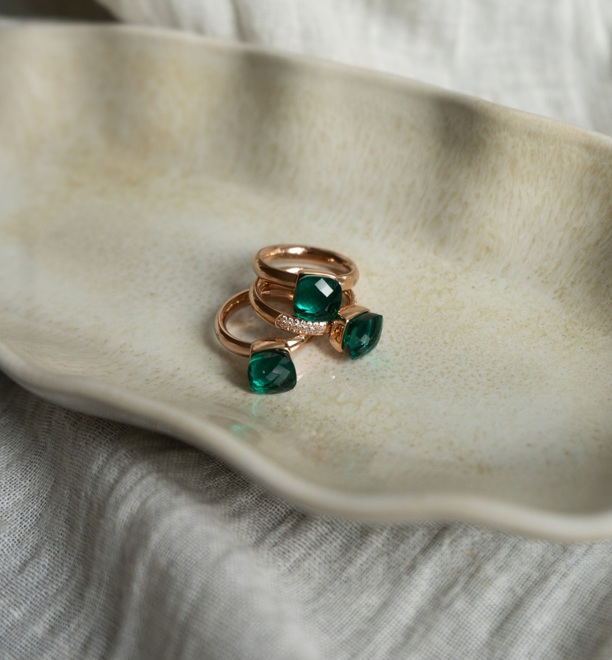 Кольцо Qudo Firenze emerald 18.5 мм 610461 G/RG размер 18,5