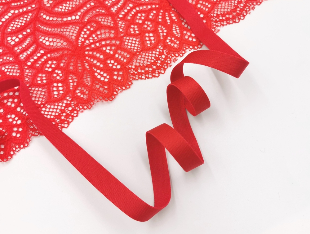 _Бретелечная резинка, без фестонов, 15мм, красная, (Арт: BR640/15-100), м