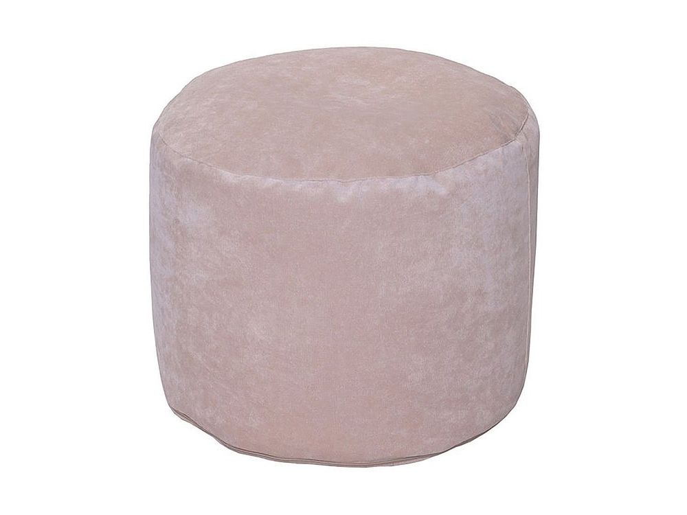 Пуф Круг микровельвет бежевый