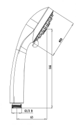 Лейка душевая Lemark LM0223C, 3-функциональная