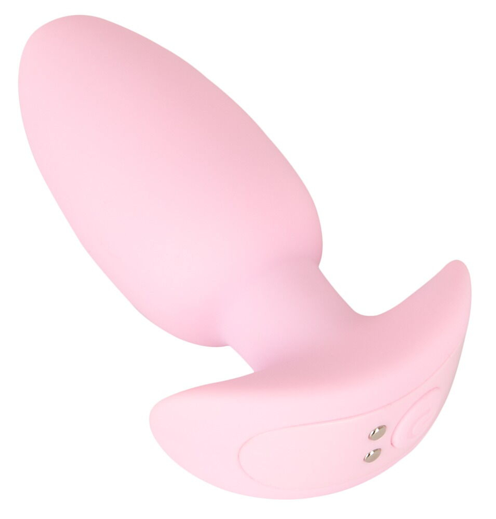 Розовая анальная пробка с вибрацией Cuties Vibrating Mini Butt Plug - 8 см. (Цвет: розовый)