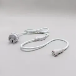 Кабель питания 1,5 м. с выпрямителем для каучуковых и ПВХ 220В., провод белый Каучук, IP65, LTC (LLC-8-3A)