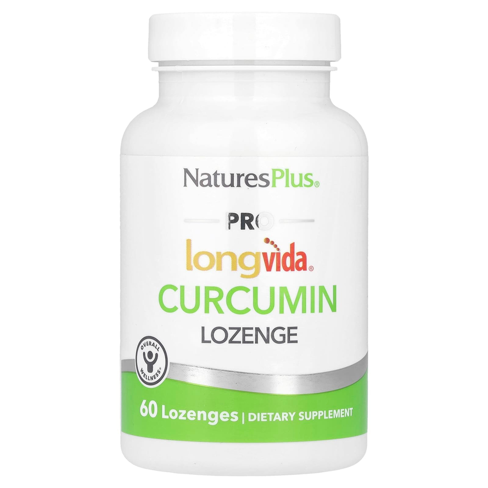 NaturesPlus, PRO longvìda® леденцы с куркумином, 60 пастилок (250 мг на пастилку)