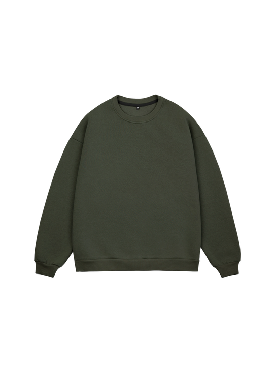 Свитшот оверсайз, без начеса (хаки)