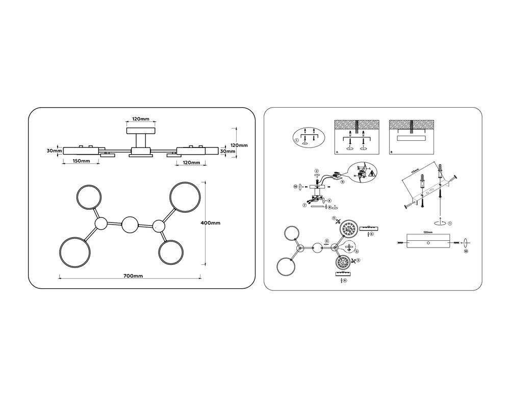 Ambrella Люстра светодиодная на штанге LineTech FL4859