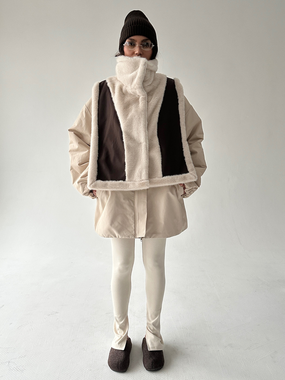 Жилет-манишка норка (светло-бежевый)