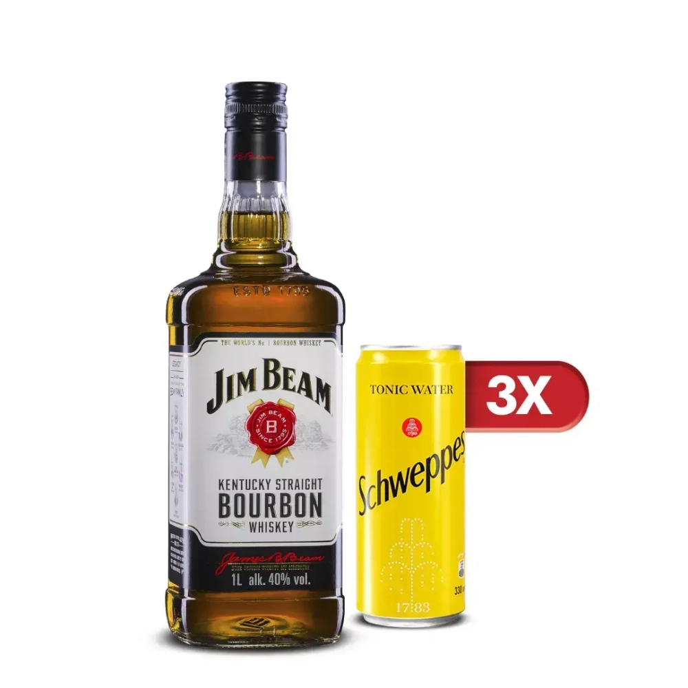 Jim Beam White 0,7 л. + 3 Schweppes