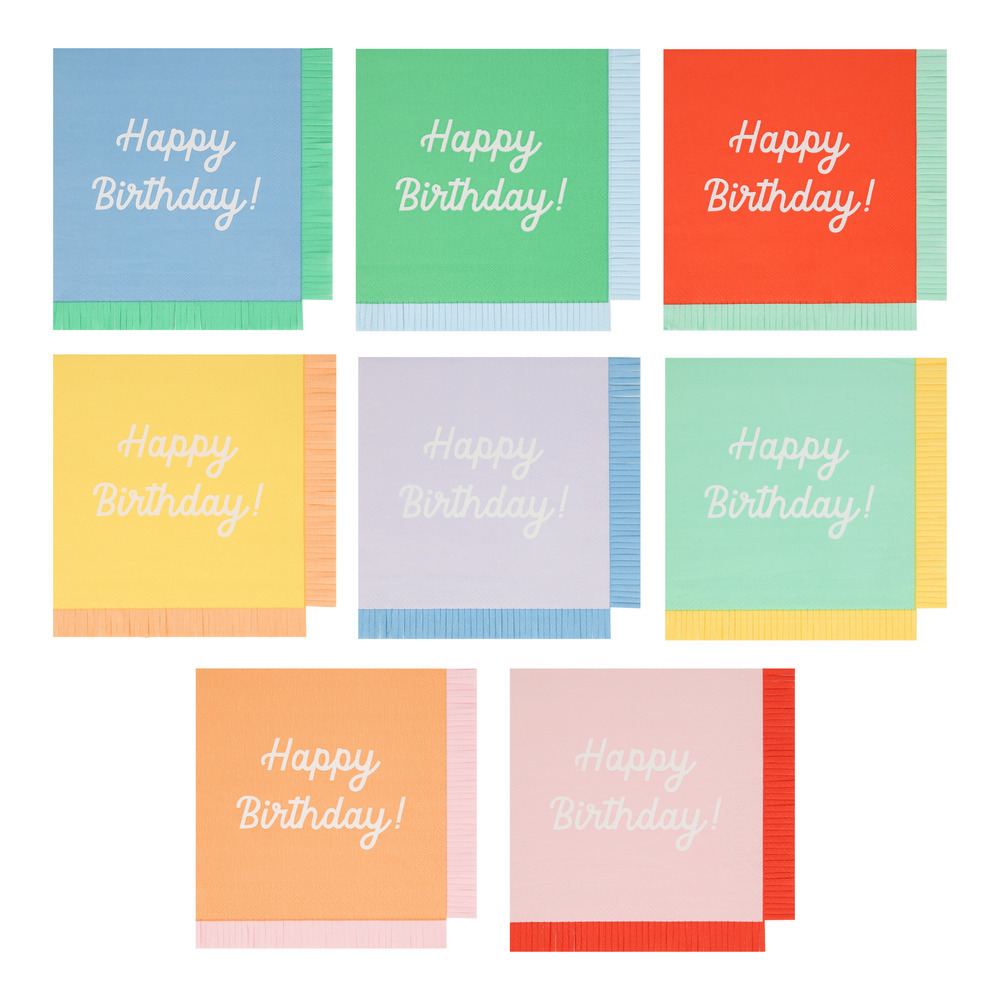 Салфетки большие цветные "Happy Birthday" 16 шт.