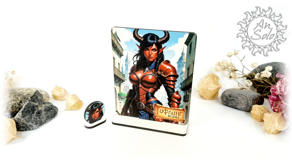 Женский аватар Тифлинг Воин для настольных игр, ДНД