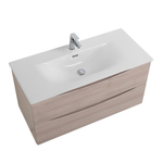 Тумба с раковиной подвесная BelBagno MARINO-CER-N-1000-2C-SO-RG-P Rovere Grigio, раковина белая BB-8099-100