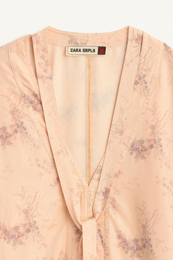 ZARA КОРОТКОЕ ПЛАТЬЕ ИЗ 100% ЛИОЦЕЛЛА, С ПРИНТОМ