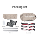 Раскладушка Naturehike XJC06 190х65х38 см, до 150 кг, хаки, артикул NH20JJ009-KH
