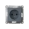 Розетка 1-м СП AtlasDesign 16А IP20 с заземл. защ. шторки механизм грифель SE ATN000745