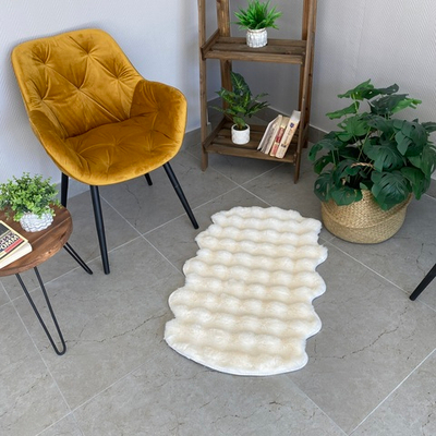 Шкура коврик меховой искусственная овчина 90х60 см