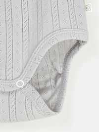 Боди с длинным рукавом "Жемчуг" из ажурного хлопка 0+