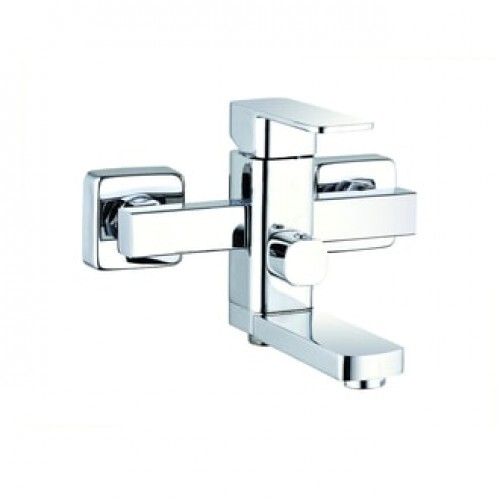 LEB3-A123 Смеситель для ванны с литым пов. изливом 150мм, ø35, встр. переключение