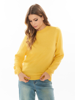 Женский джемпер жёлтый с круглым вырезом