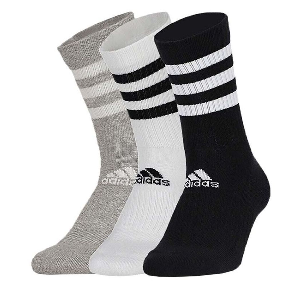 Теннисные носки Adidas Cushioned Crew 3P - medium grey heather/white/black