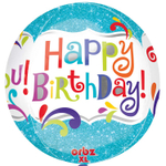 Шар Фольгированный Искры 3D (Голубой)