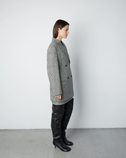 Юбка мини с рельефными бедрами из шерсти Диор черно/белый