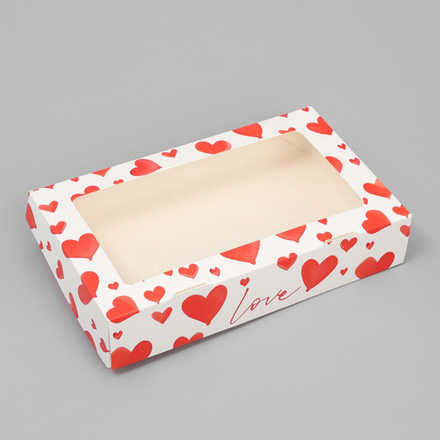 Картонная коробка для пряников 200*120*30мм "Love"