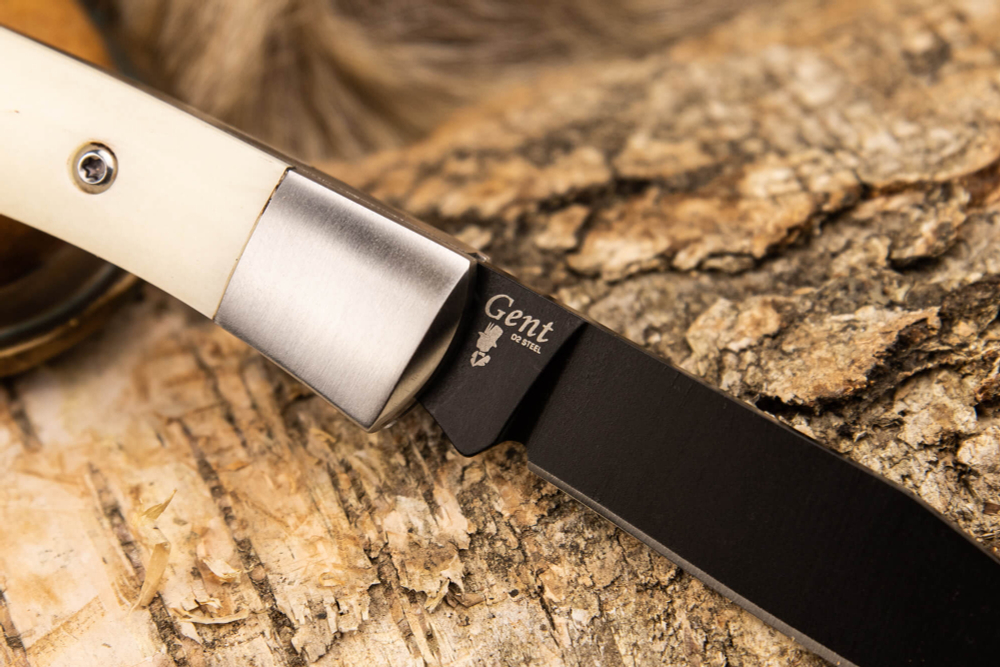 Складной нож Gent D2 Bone Black Titanium