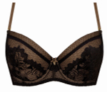 Пуш-ап бюстгальтер с ажуром на чашках (Размер: 70F) (Цвет: черный)