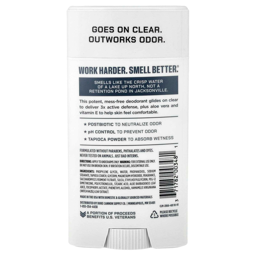 Duke Cannon Supply Co., Air Defense™, активный дезодорант, без алюминия, для полночного купания, 85 г (3 унции)