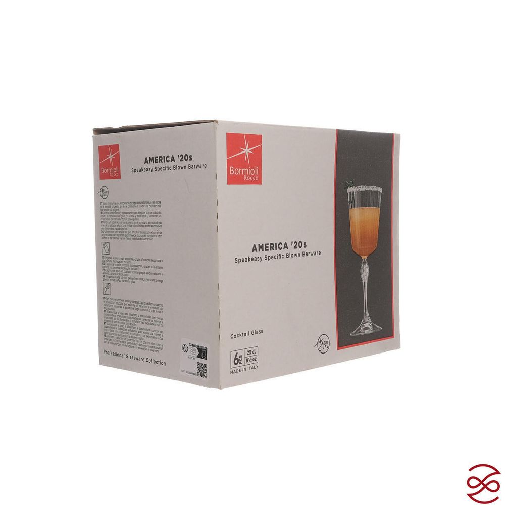 Набор фужеров 250мл 6шт America'20s Bormioli Rocco MatGold