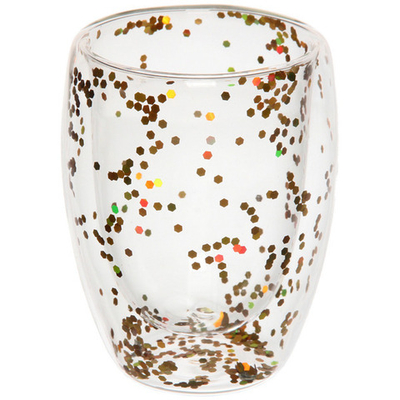 Стакан стеклянный с двойными стенками 350мл блестящий