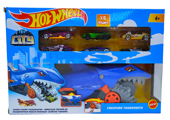 Игровой набор Hot Wheel " Грузовик - Акула" с машинками 6 шт